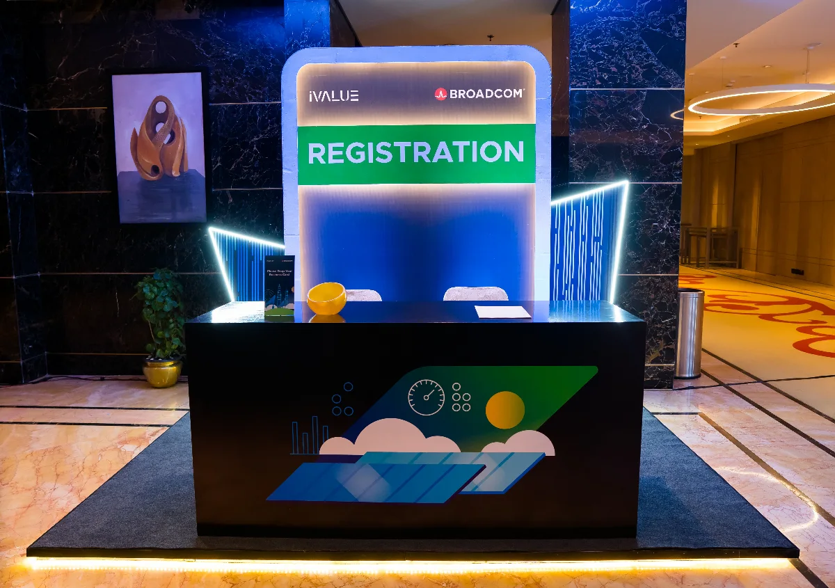Broadcom Customer Connect registration desk.