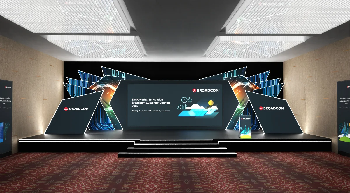 Broadcom Customer Connect stage design render.