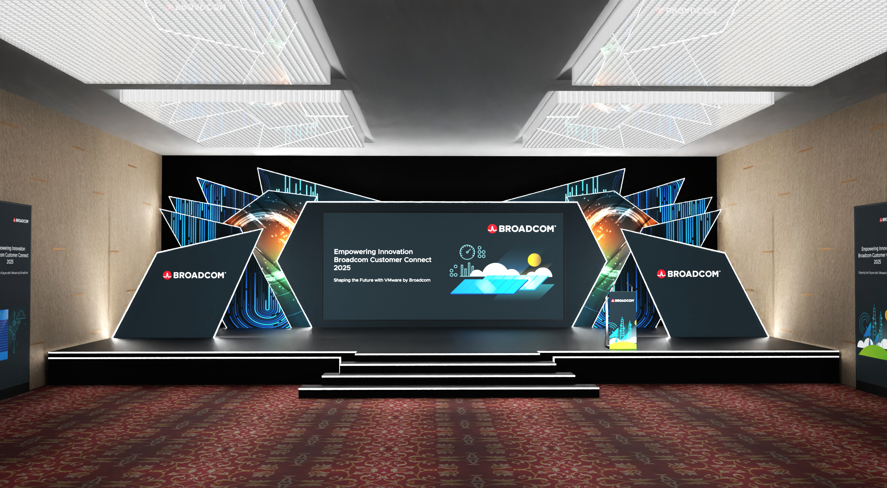 Broadcom Customer Connect stage design render.